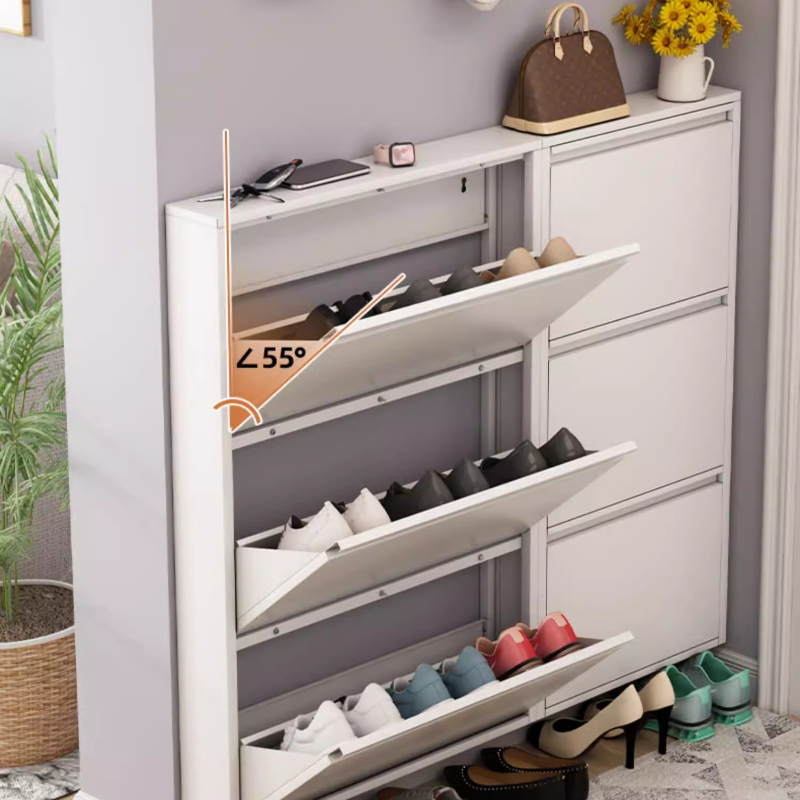 Shoe Rack Cabinet Narrow Entryway - Современный тонкий шкаф для обуви, вместительная