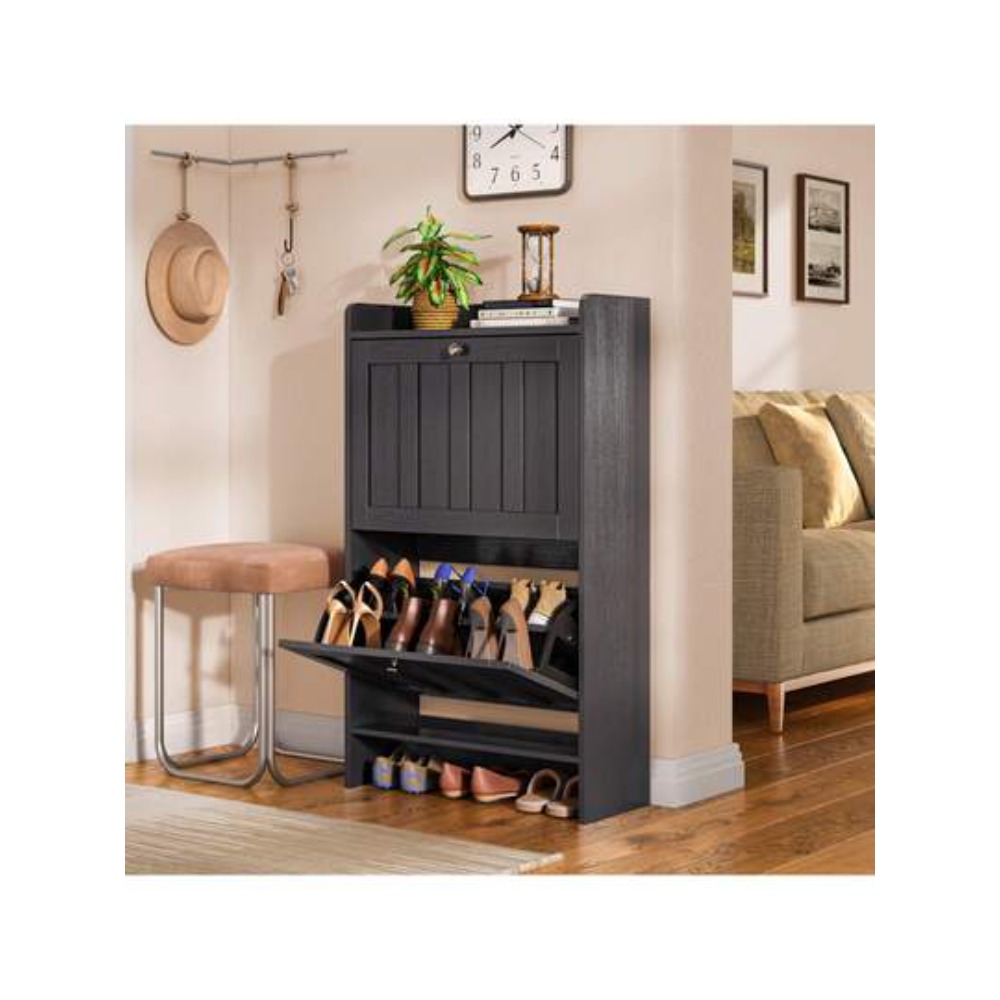 Shoe Rack Cabinet Narrow Entryway - Шкаф для обуви с 2 откидными