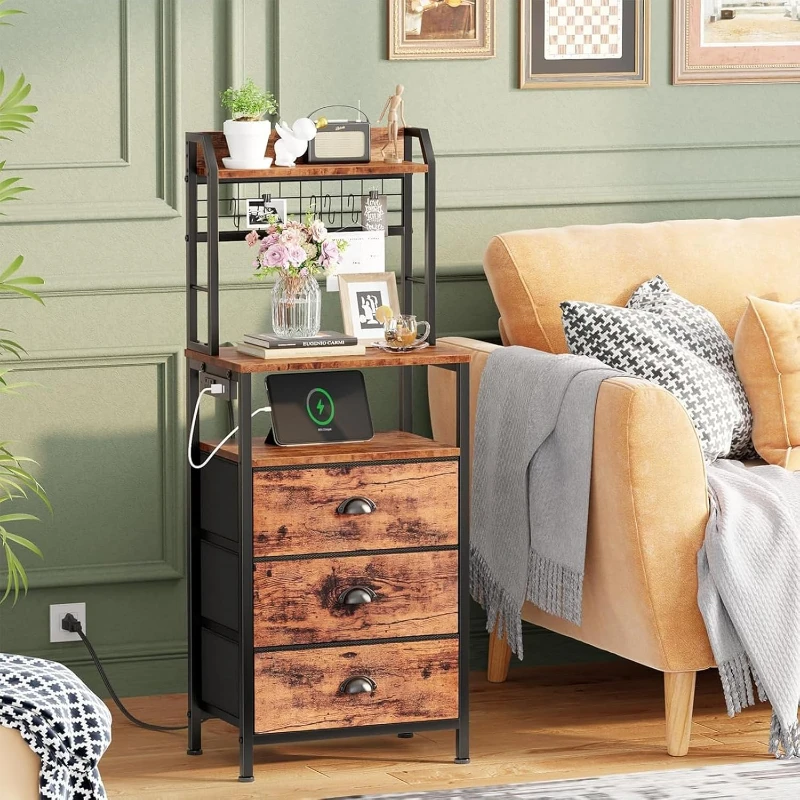 Solid Wood Nightstand 2 Drawers - Прикроватная тумба высотой 40 дюймов с