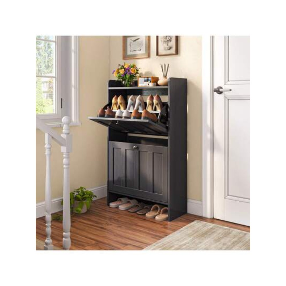 Shoe Rack Cabinet Narrow Entryway - Отдельно стоящий узкий шкаф для обуви