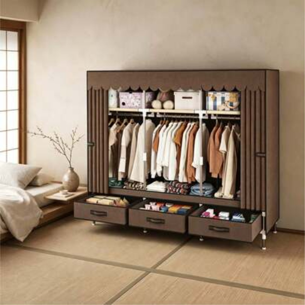 Wardrobe Closet Portable Fabric Cover - Портативный шкаф-гардероб с 16-мм стальной рамой,