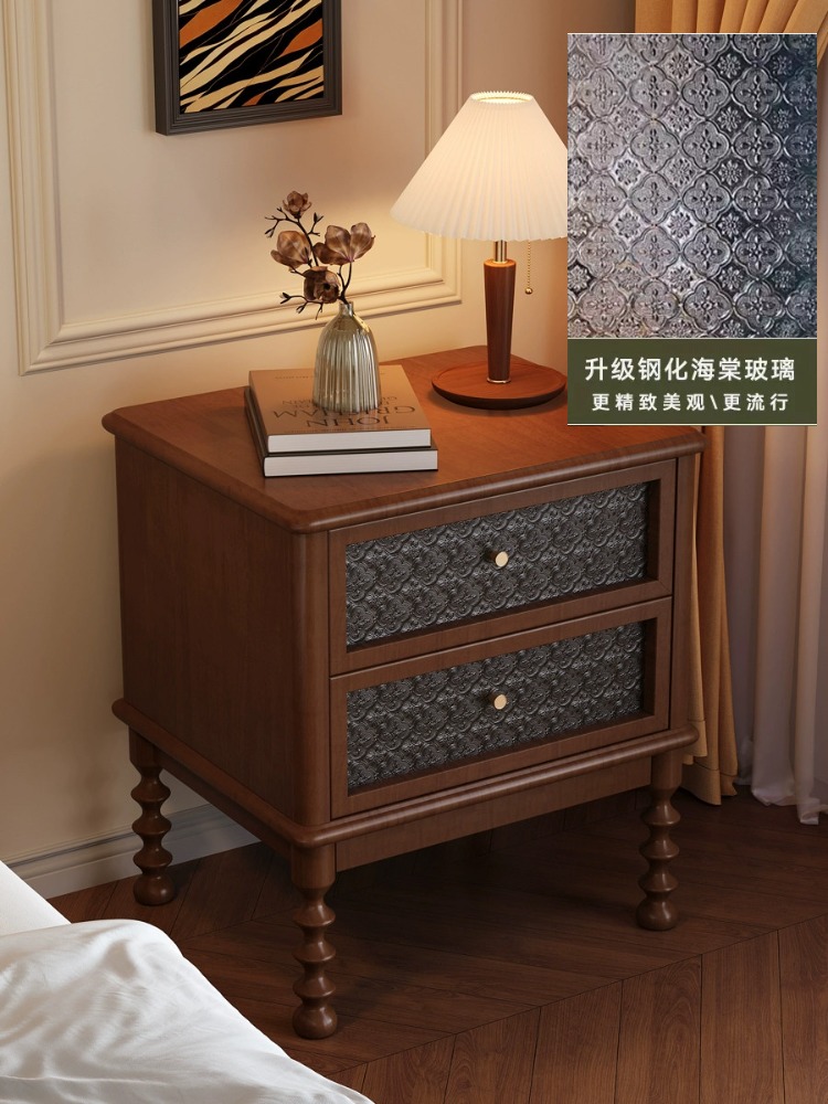 Винтажные прикроватные тумбочк – обзор и цена Solid Wood Nightstand 2 Drawers