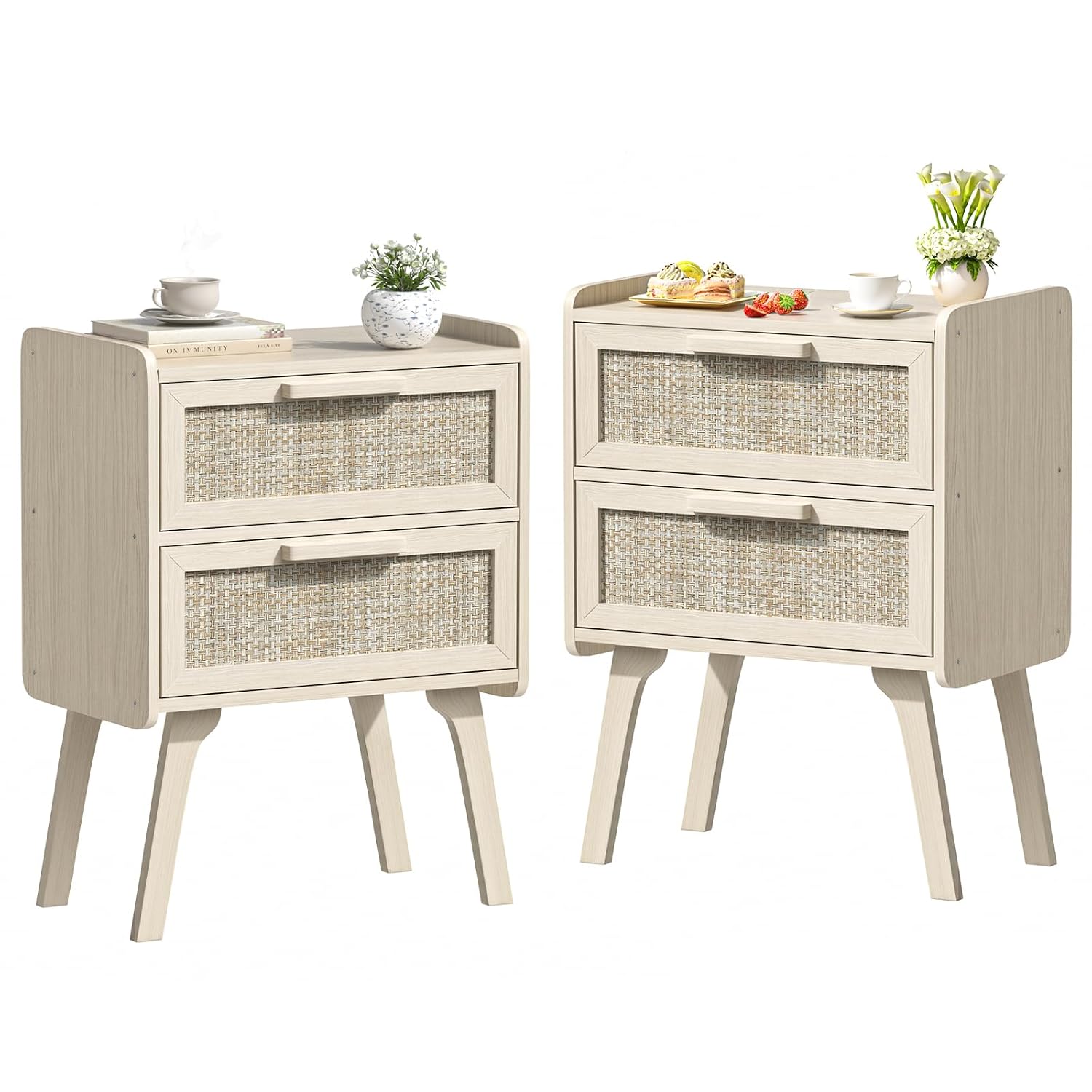 Комплект из 2-х прикроватных т – обзор и цена Solid Wood Nightstand 2 Drawers